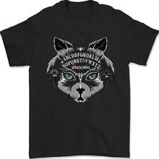 Ouija Board Cat Dark Black Magic Voodoo Mens T-Shirt 100% Cotton