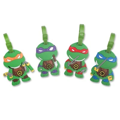Finex - Set of 4 - TMNT Teenage Mutant Ninja Turtles Travel Luggage Bag ID Tag