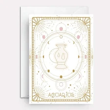 Astrological birthday card - aquarius birthday card by Paper Bound Greetings