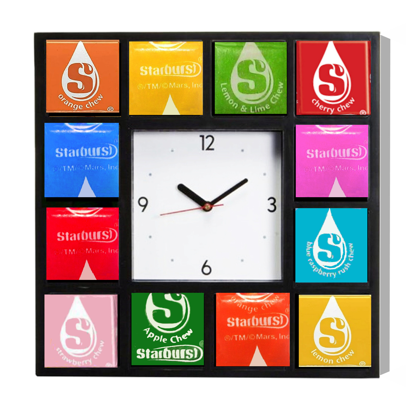 BIG Starburst Fruit Candy Chews Clock Square