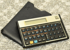 Vintage HEWLETT PACKARD HP-12C Financial Calculator w/ Case Sleeve - NICE