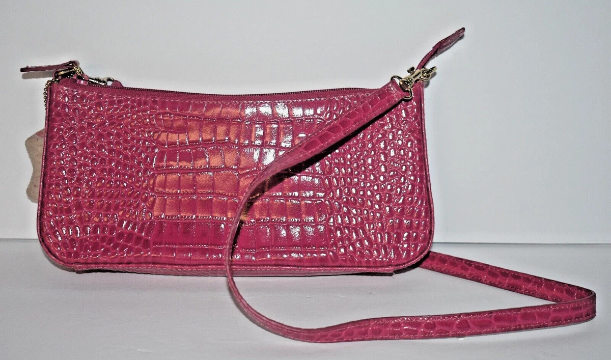 NWOT Giani Bernini small leather pink purse croc 10 x 5