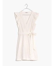 Madewell Cadual Spring Summer Ruffle-Sleeve Wrap Mini Dress Size XXS Orig $108