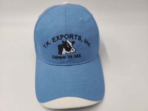 TK Exports Inc Culpeper Virginia Cow Hit Wear Adjustable Hat Cap Men Women Blue