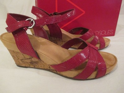 cute red wedge sandals