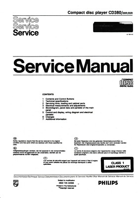 Service Manual-Anleitung für Philips CD 380 