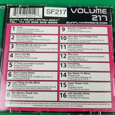 Pre-Owned Sunfly CD - CD+G Volume 217 - Various Songs