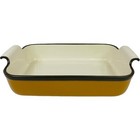 Ceramic Baking Dish 3.8 Qt, 120 oz Large Deep Dish Ceramic Mustard Yellow
