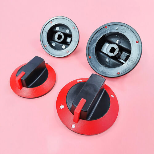 2pcs/Set Red Plastic Temperature Control Knob Gas Stove Oven Switch Button - Zdjęcie 1 z 16