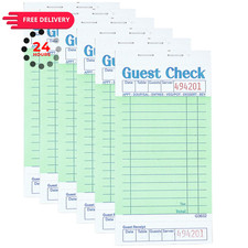 Budgenix 6 Pack Guest Checks Server Note Pads, 300 Orders, Green 6PCS,