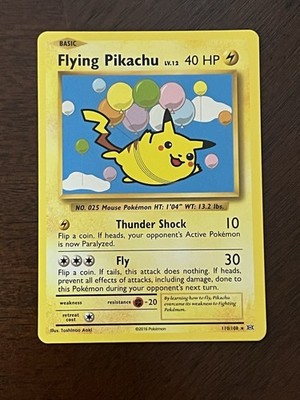 Pokemon Flying Pikachu Secret Rare XY - Evolutions 110/108 NM/LP