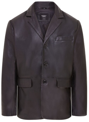 Herren Schwarz Echtleder Blazer Weich Echt Italienisch Maßgeschneidert Vintage Jacke Mantel