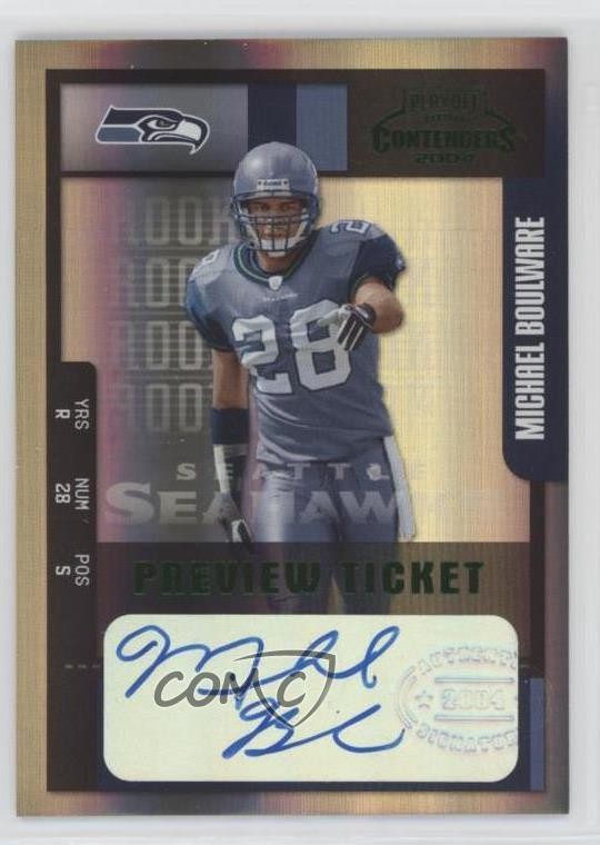 2004 Leaf Limited 23/25 Michael Boulware #182 Rookie Auto RC wo2