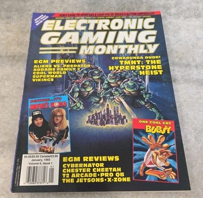 Electronic Gaming Monthly Magazine January 1993 TMNT Hyperstone Heist Sega Cover