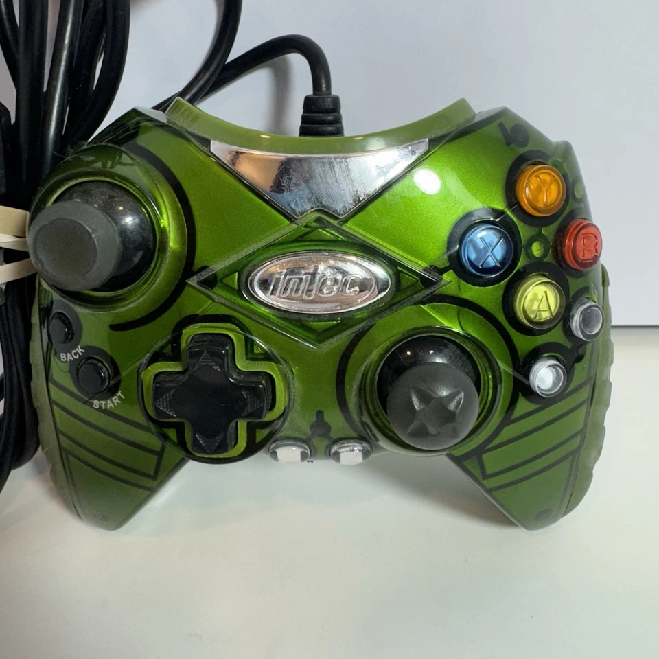 Original Xbox Controller Intec Wired Controller Gamepad 3rd Party Green TESTED - Image 2 of 4