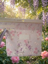 LoveShackFancy x Yoobi Floral Accessory Pouch Wristlet Pencil Case Purple NWT
