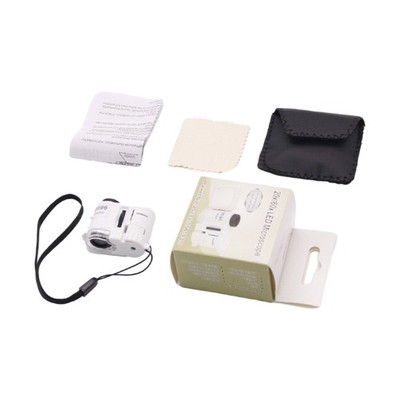 Compact Portable LED Magnifier Mini Pocket Microscope with 20X/60X Zoom Gift