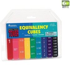 Fraction Tower Equivalency Cubes Set - 51 Durable, Colorful Math Learning Toys