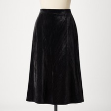 Vintage Rio Whimsigoth Crushed Velvet Burnout Maxi Skirt Size S Black Germany
