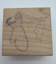 House Mouse Rubber Stamp Cozy Mitten Mudpie Christmas Stocking Stampa Rosa Craft