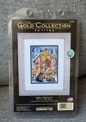 Rare Dimensions Gold Collection Petites Cross Stitch Kit HOLY NATIVITY 8787 Neu
