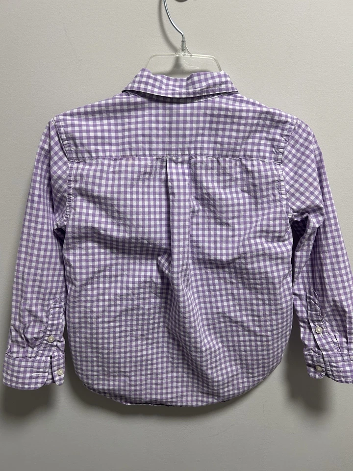 Polo Ralph Lauren Niños Botones Top Talla 6 Lavanda y Blanco Foto 2 de 2