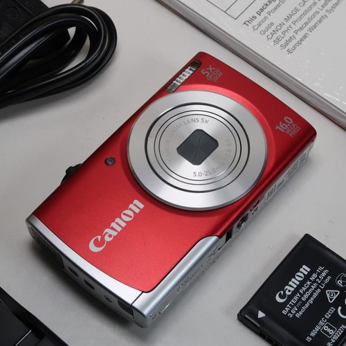 Canon Powershot A2500 Digital Camera Red 16Mp 5x Case, Boxed - Very Good - Photo 3 sur 21