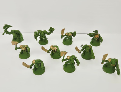 Warhammer 40K Ork Boyz x10 - bemalt - gemischte Waffen - verkauft wie gesehen -