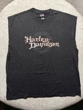 Vintage Harley-Davidson Shirt Mens 2XL Black Cutoff Grand Canyon USA Made 00s