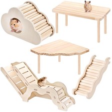 Hamster Play Wooden Platform 5piece Set Hamster cage Accessories Toy