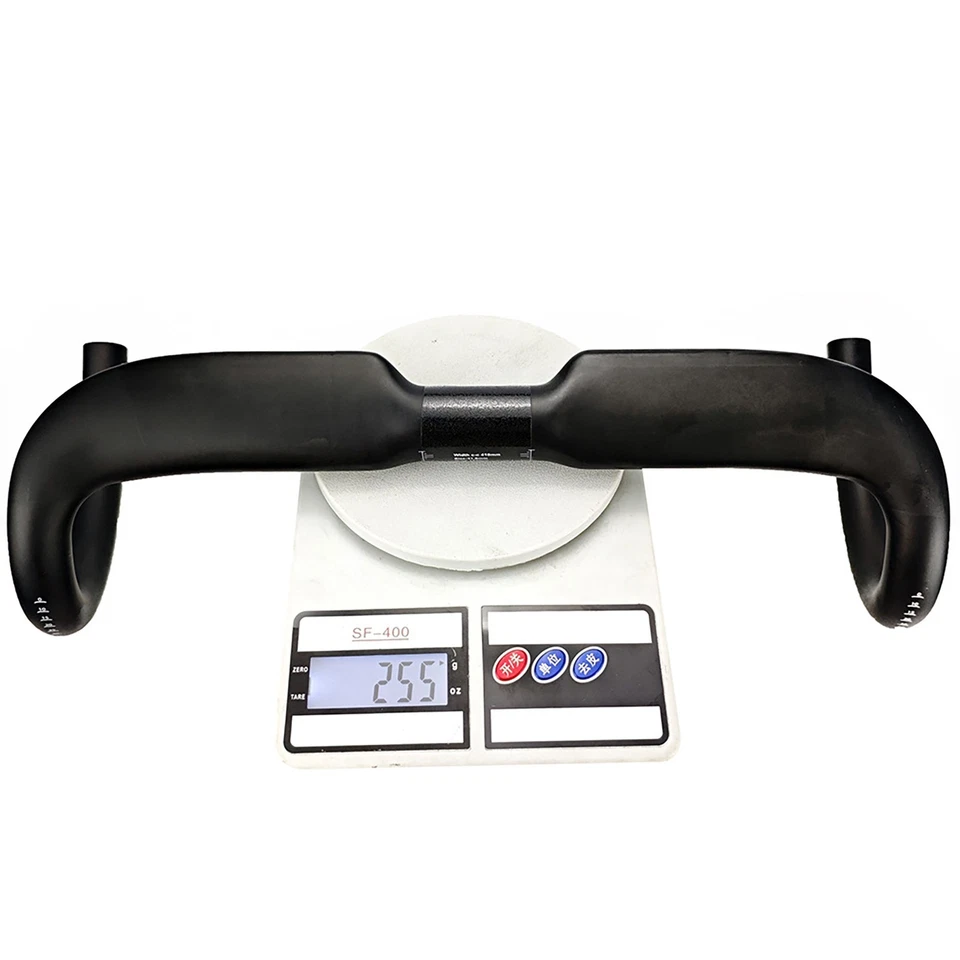 Manillar de bicicleta de fibra de carbono 11° grava ciclocross bicicleta de carretera barra de caída 430 mm Foto 3 de 4