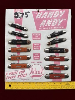 Vintage Ideal Handy Andy Pocket Knives 12 Knife Store Display