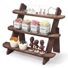 Wooden Display Stand, Tiered Cupcake Stand, 3 Tier Display Stand Riser, Rusti...