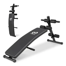 Adjustable Decline Sit Up Bench for Exercise w/ High Density Foam Cushioned Seat