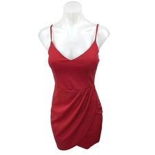 Lulus Forever Your Girl Red Sleeveless Cami Camisole Wrap Bodycon Tank Dress S