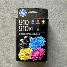 NEW  Genuine HP 910XL Black  910 Color Ink Cartridges 3JB41AN Exp 07/2027