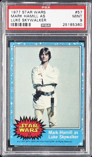 1977 Topps Star Wars #57 Mark Hamill as Luke Skywalker — PSA 9