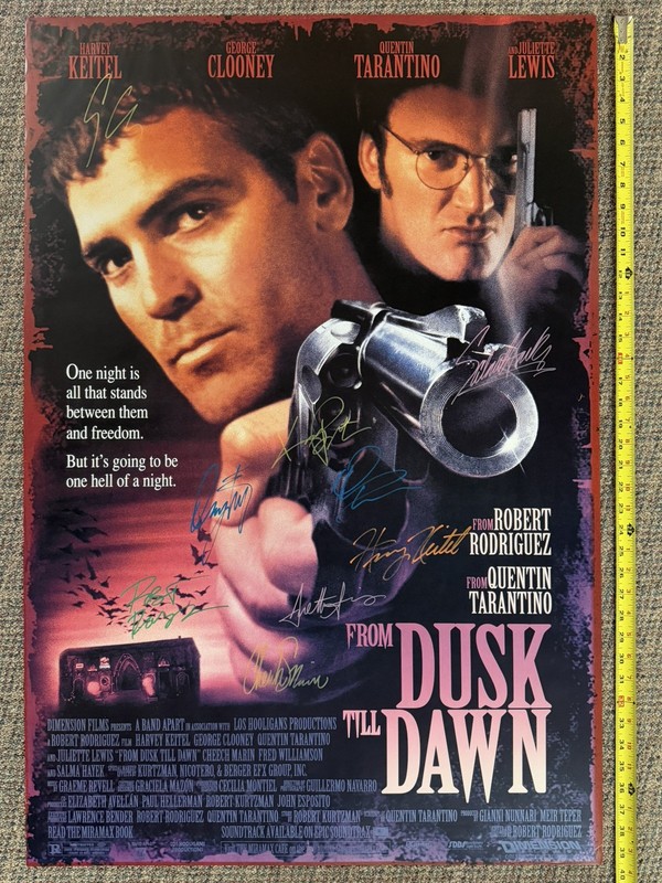 Dusk to Dawn Autographed Movie Poster Full Size 9 Signatures 