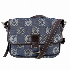 Loewe Anagram Denim Shoulder Bag Women Blue One Size