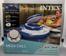 Intex Mega Chill Inflatable Floating 35in Beverage Cooler Connect n Float System