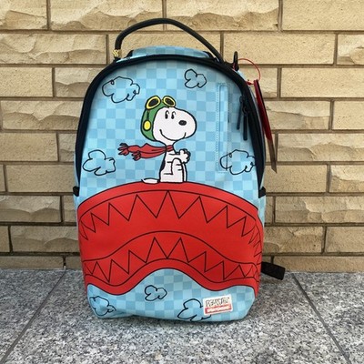 Sprayground Limited Edition Snoopy Pilot Shark DLXSV Damier Check Rucksack