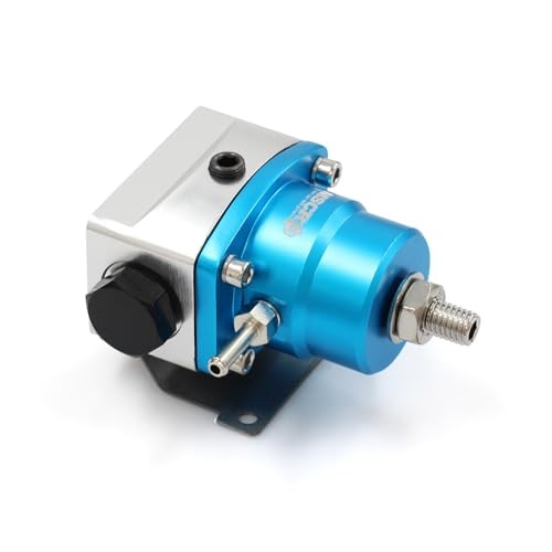 Adjustable Universal EFI Fuel Pressure Regulator Kit with 0-160psi Fuel BLUE