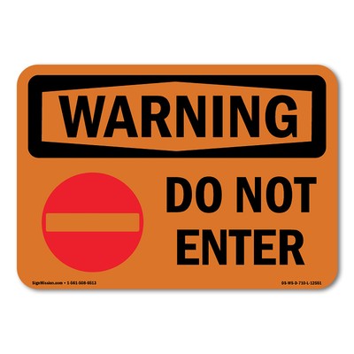 Do Not Enter ANSI Warning Sign Metal Plastic Decal