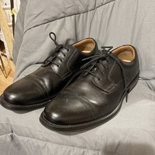 George Men's Branford Casual Dress Oxfords Black Cap Toe Lace Up Size 9.5