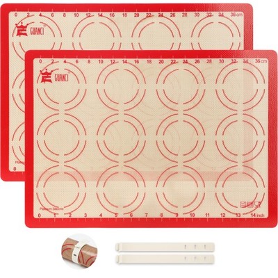 2 Pack Silicone Baking Mats, 11.6'' x 16.5'' Each, 0.7mm Thick, Food Grade Non-...