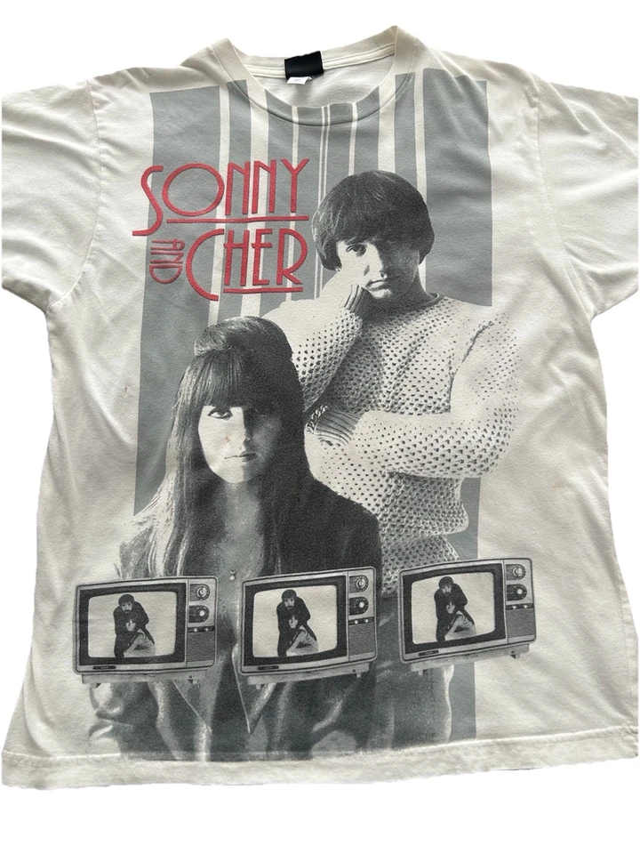 Sonny And Cher Shirt Large White MOD TV Heritage Westbury Music Fair Vintage - Image 2 of 4