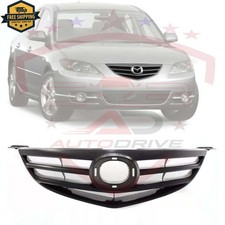 New Front Grille Assembly Black Shell And Insert For 2004-06 Mazda 3 Ma1200171