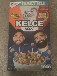 Kelce Brothers Limited Edition Kelce Mix Cereal 19.7oz. Opened  BOX Family Size