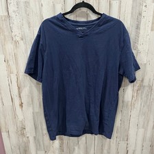 American Giant Navy VNeck Slub Cotton Premium Tee Tshirt Mens Large USA Made