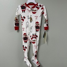 Carters Bedtime 12M Christmas Pajamas Santa Milk Cookies Footed Sleeper NWT